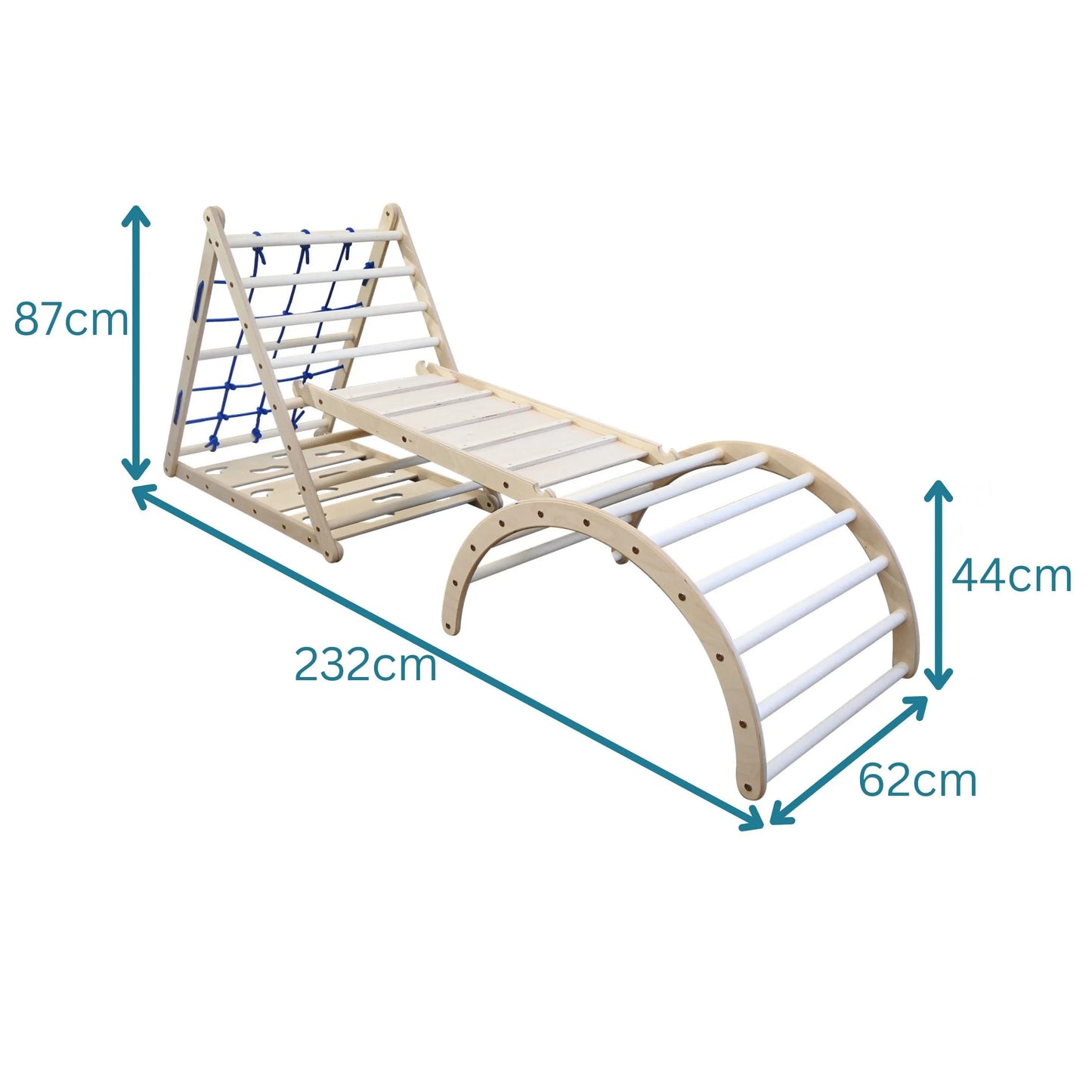 Kletter-Komplettset Tigerfels XL Set A: mit Tigerbrücke XL und Tigersteg (Sprossen)