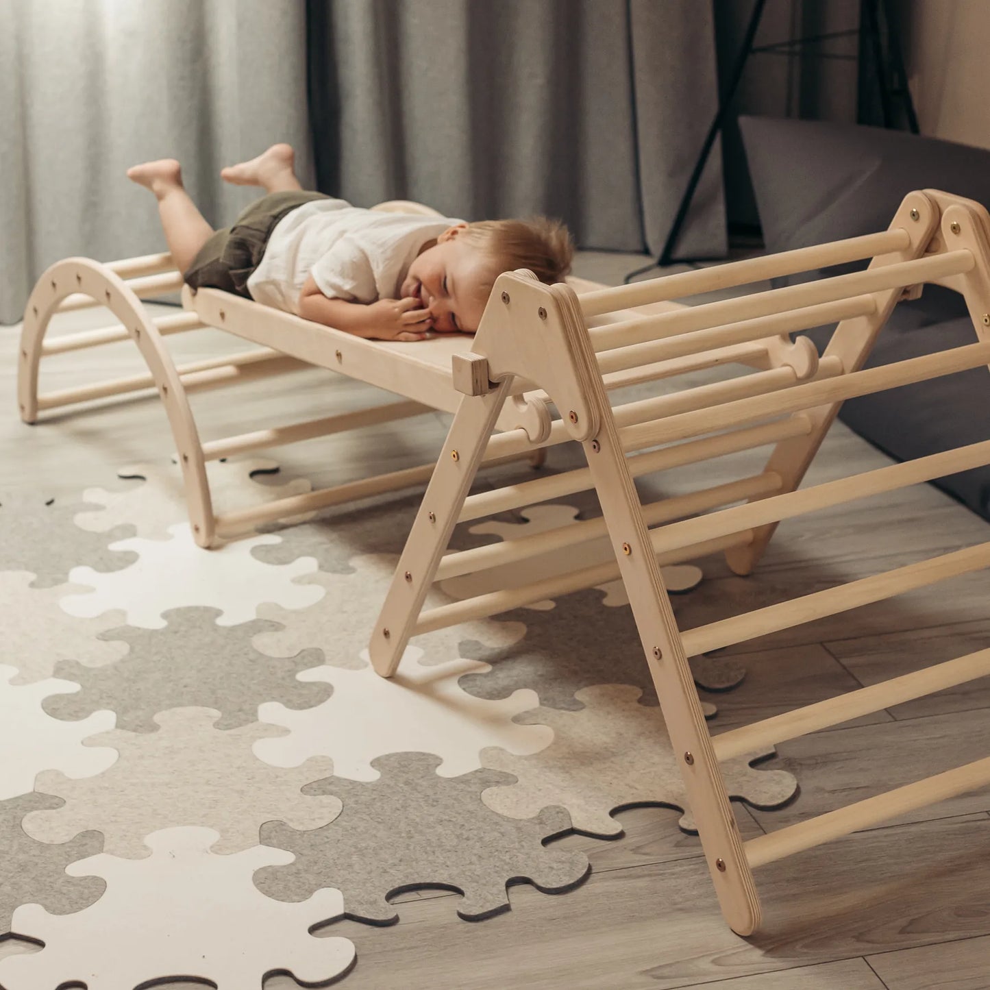 Kletter-Komplettset Tigersprung: mit Tigerbrücke medium und Tigersteg (Sprossen)