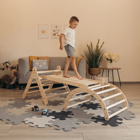 Kletter-Komplettset Tigerpfad: mit Tigerbrücke medium und Tigersteg (Sprossen)