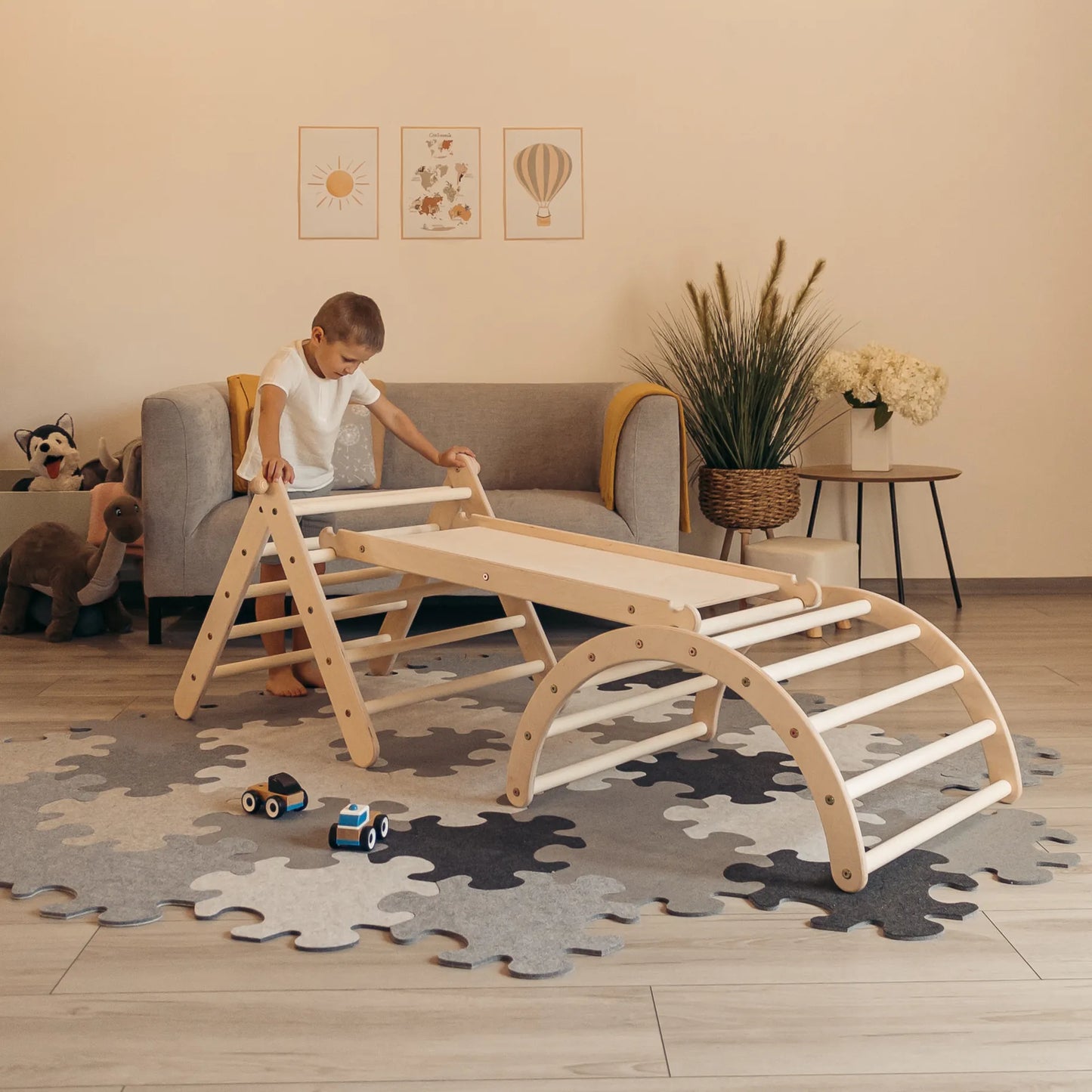 Kletter-Komplettset Tigerpfad: mit Tigerbrücke medium und Tigersteg (Sprossen)
