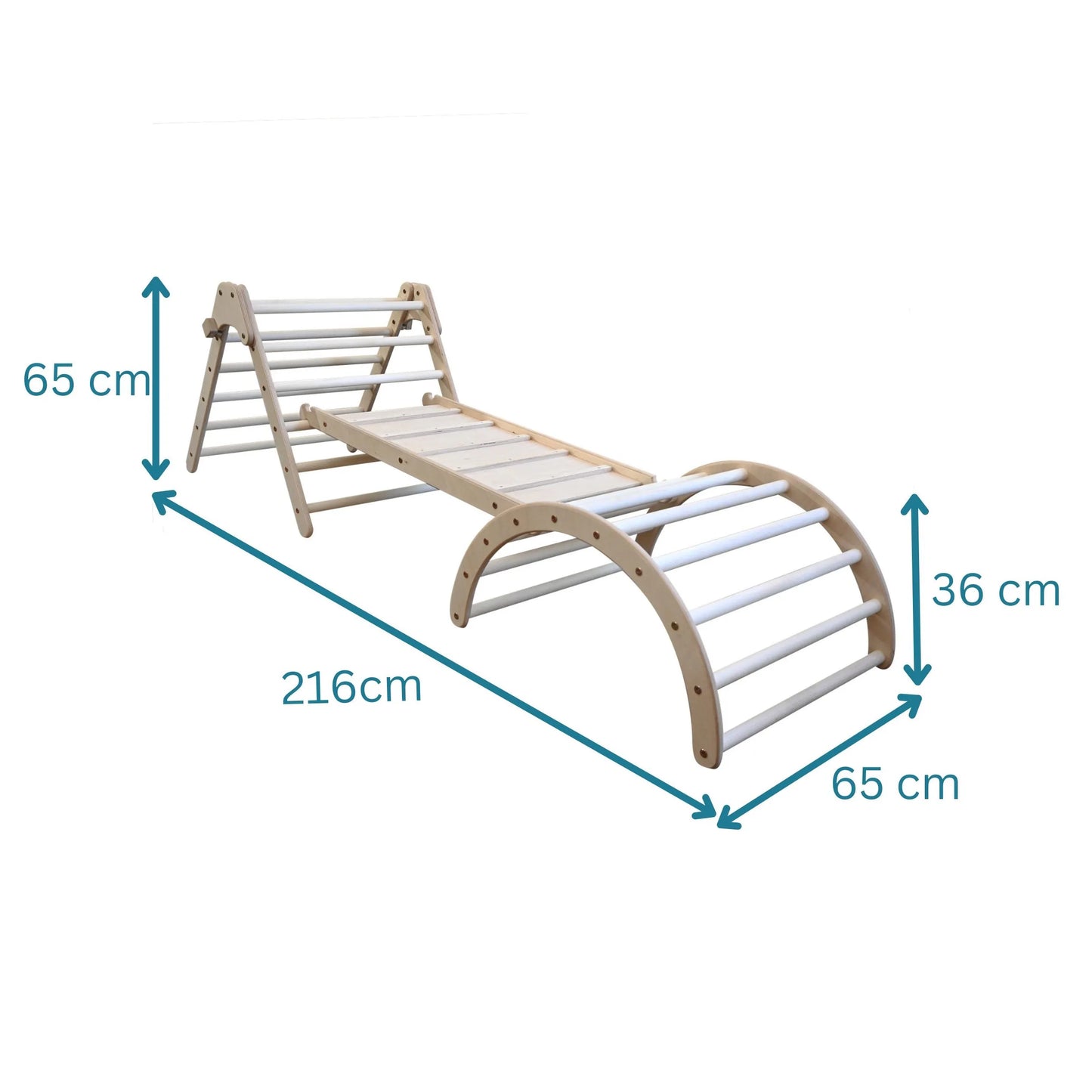 Kletter-Komplettset Tigersprung: mit Tigerbrücke medium und Tigersteg (Sprossen)