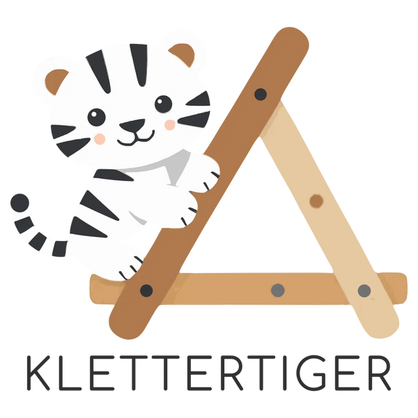 Klettertiger Logo - Marke für Kletterdreiecke und Kletterbögen für Kinder im Skandi-Stil nach Emmi Pikler und Montessori.