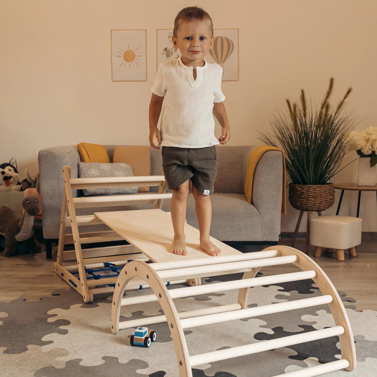 Kletter-Komplettset Tigerfels medium: mit Tigerbrücke medium und Tigerfels medium Rutsche